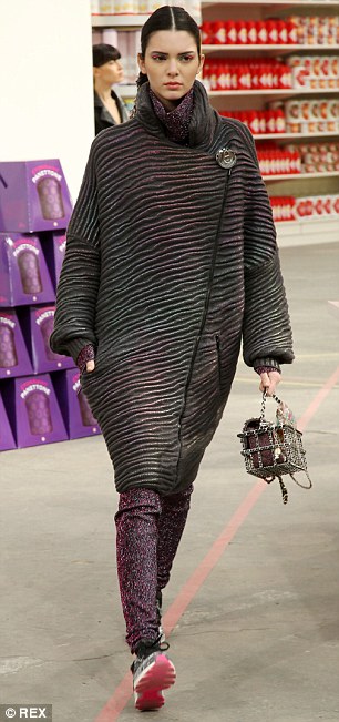 Pricey purse: Models Kendall Jenner (left) and Stella Tennant (right) both modeled the baskets in March