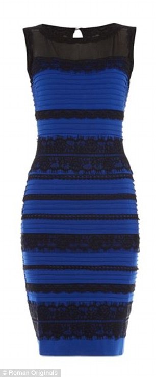 True colors: The dress, made by the company Roman Originals, is in fact blue and black striped