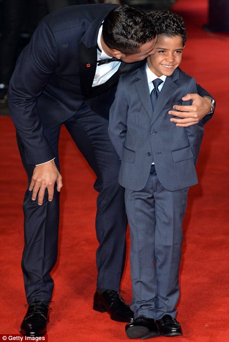 And five-year-old son Cristiano Ronaldo Jr joined him