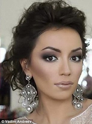 Her face is transformed with ingenious makeup