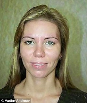 Another woman before her look is overhauled with makeup