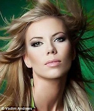 She's given high cheekbones and blow-dried hair to make her look completely different from her bare-faced look