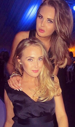 Sophie (top) and Stacie on a night out in glamorous evening wear